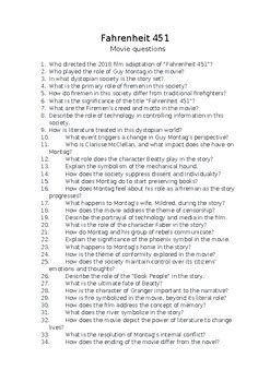 Answers To Fahrenheit 451 Questions Reader