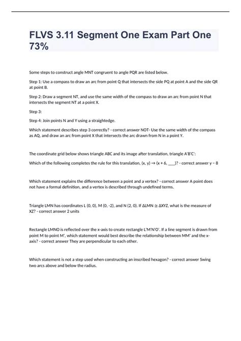 Answers To Flvs Geometry Segment 2 Exam PDF