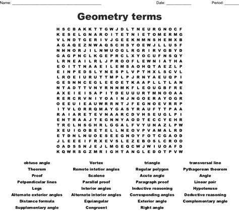 Answers To Geometry Word Search Reader