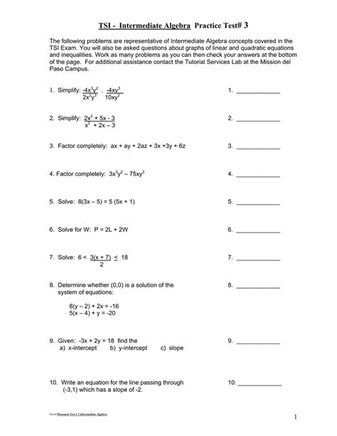 Answers To Intermediate Algebra PDF