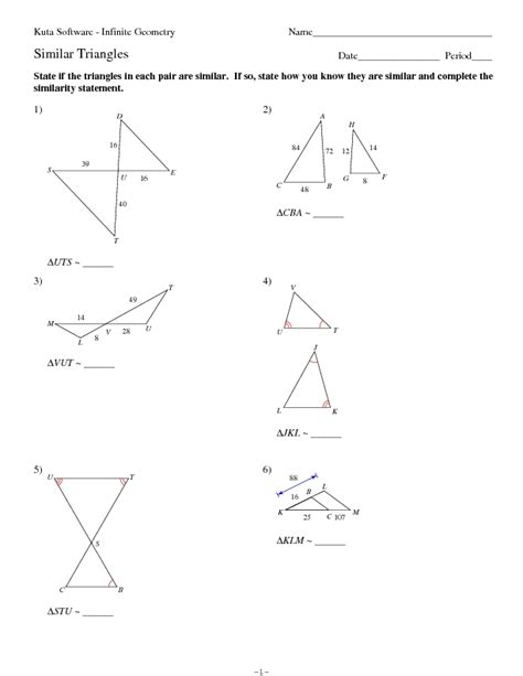 Answers To Kuta Software Similar Triangles PDF