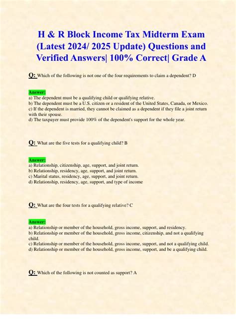 Answers To Liberty Tax Midterm Exam Reader