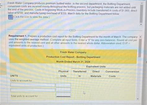 Answers To M Fresh Water Company Excel Doc