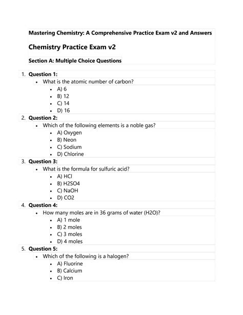 Answers To Mastering Chemistry PDF