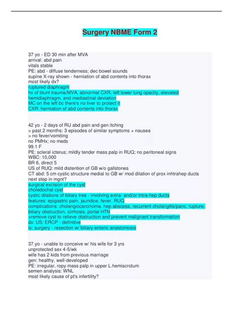 Answers To Nbme Surgery Form 2 Reader