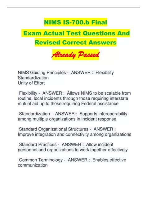 Answers To Nims 700a Test Kindle Editon