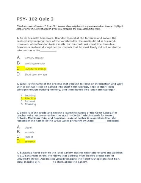 Answers To Pearson Psychology Chapter Tests 3 Kindle Editon