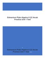 Answers To Plato Web Tests Algebra 2 PDF