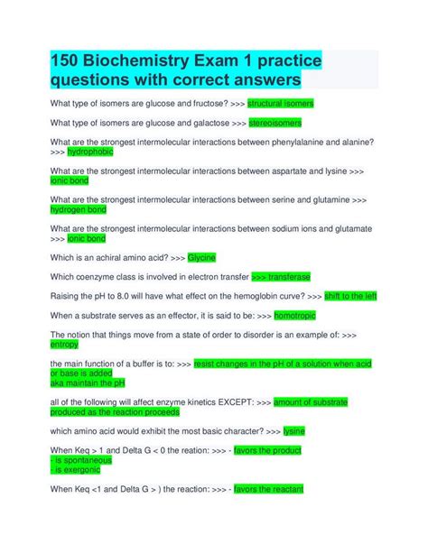 Answers To Practice Questions For Voet Biochemistry Kindle Editon