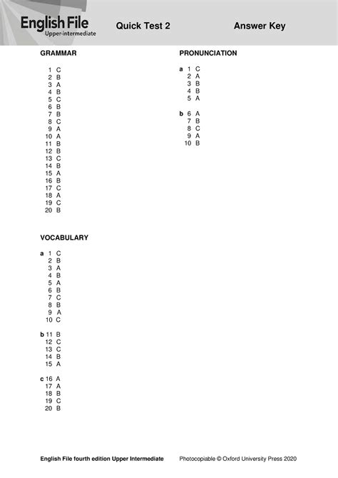 Answers To Quicktest 2 PDF