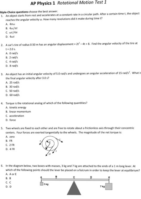 Answers To Rotational Motion Physics Test Doc