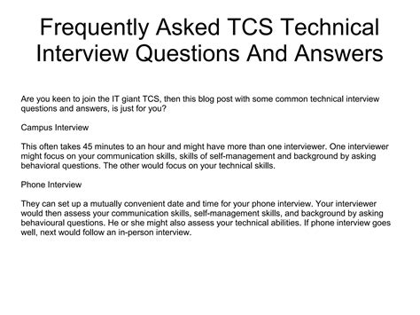 Answers To Technical Interview Questions Reader