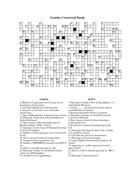 Answers To World Of Genetics Crossword PDF