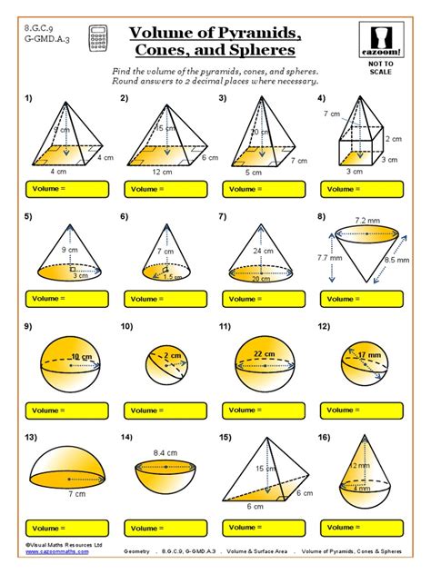 Answers Volume Of Pyramids And Cones PDF