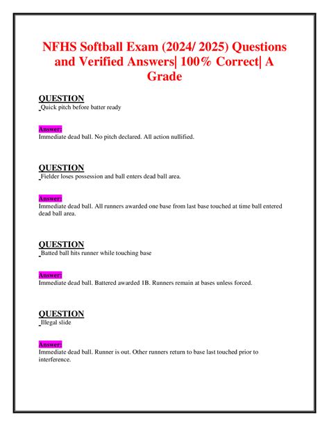 Answers to the 2014 nfhs softball test Ebook Doc