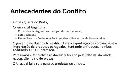 Antecedentes do Conflito