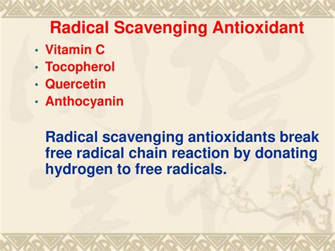 Antioxidant and Free Radical Scavenging: