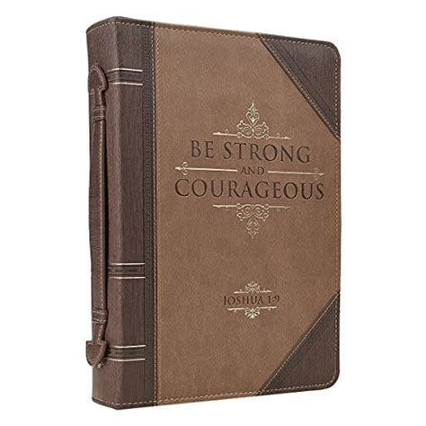 Antique Book Be Strong and Courageous Bible Book Cover Joshua 19 Medium Doc