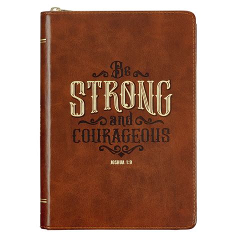 Antique Book Be Strong and Courageous Zippered Flexcover Journal Joshua 19 PDF