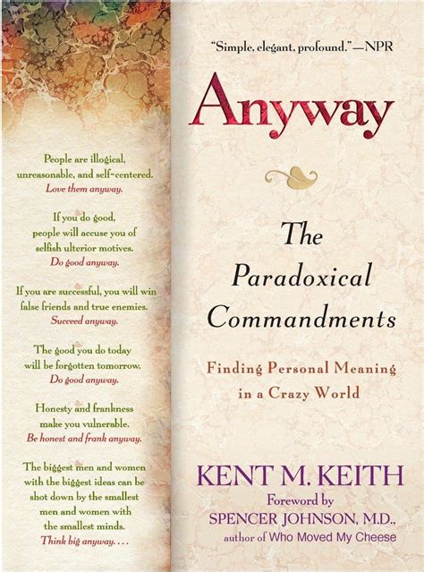 Anyway: The Paradoxical Commandments: Finding Personal Meaning in a Crazy World Ebook Doc