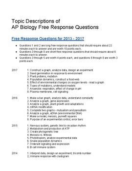 Ap Bio 2009 Free Response Answers PDF