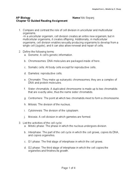 Ap Biology Chapter 12 Guided Reading Assignment Answers Reader