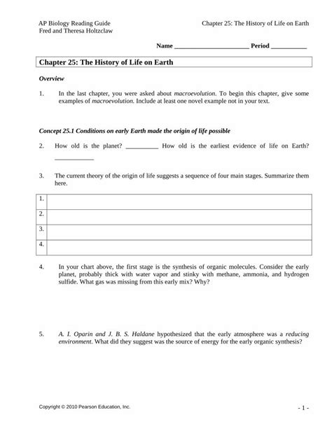 Ap Biology Reading Guide Answers Chapter 25 PDF