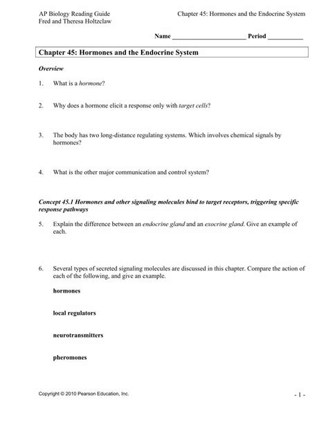 Ap Biology Reading Guide Answers Chapter 45 Kindle Editon