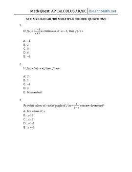 Ap Calculus Multiple Choice Questions And Answers PDF