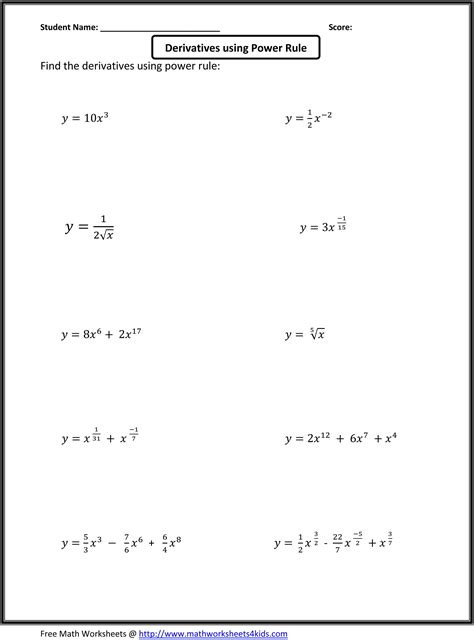 Ap Calculus Worksheet Derivative Review Answers Doc