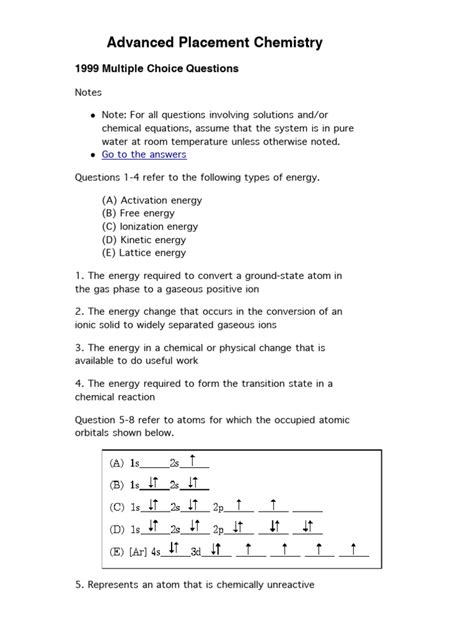 Ap Chemistry 1999 Answers Kindle Editon