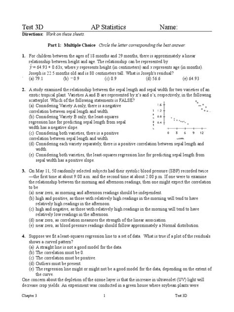 Ap Statistics Practice Examination 3 Answers PDF