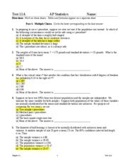 Ap Statistics Test 11a Answers PDF