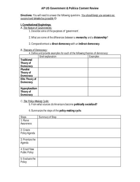 Ap Us Government Politics Content Review Answers PDF