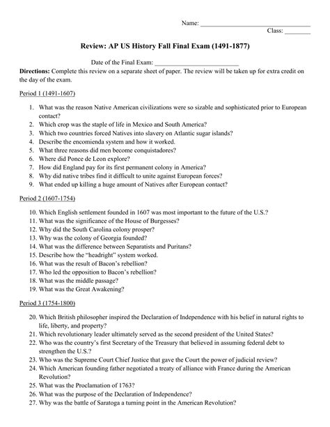 Ap Us History Final Exam Review Answers Epub