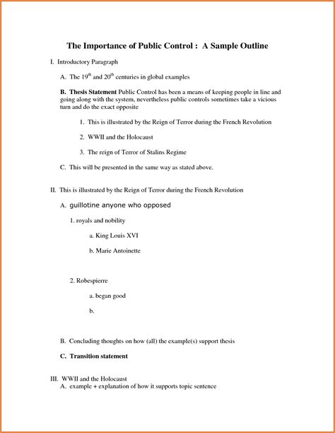 Apa Outline Format Template