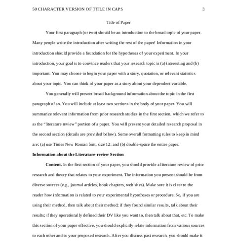 Apa Research Proposal Template