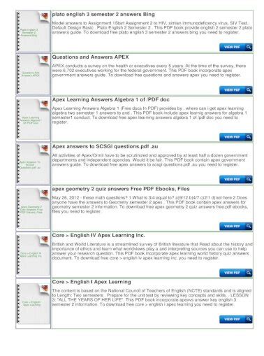 Apex Answers For English 3 Semester 2 - Free PDF Downloads Ebook Kindle Editon