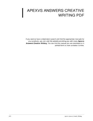 Apexvs Answers Creative Writing Kindle Editon