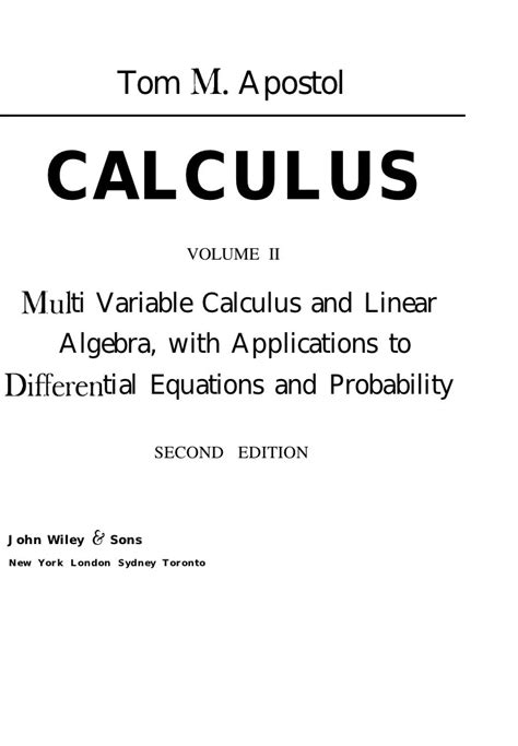 Apostol Calculus Solutions 2 Doc