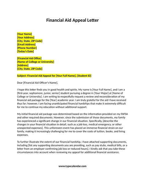 Appeal Letter to Financial Aid: A Comprehensive Guide to Get Approved