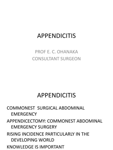 Appendicitis: A Comprehensive Guide to Diagnosis and Management