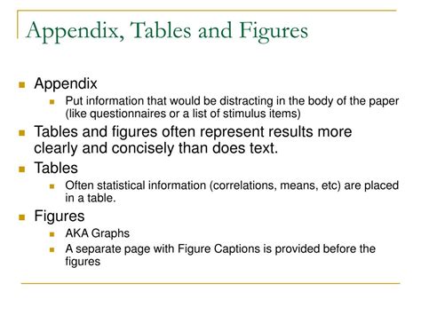 Appendix: Tables for Further Support