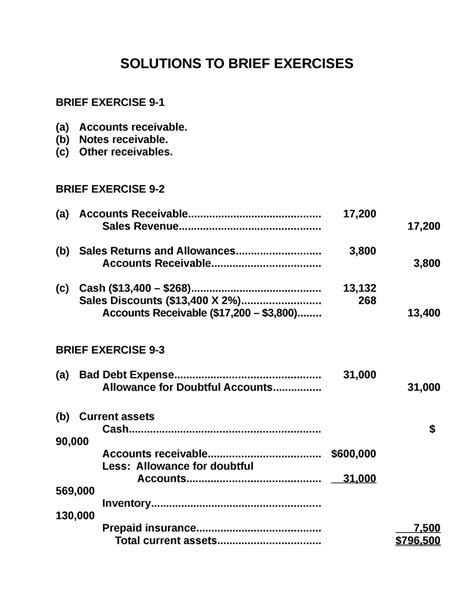 Appendix A Managerial Accounting Brief Exercise Answers Epub