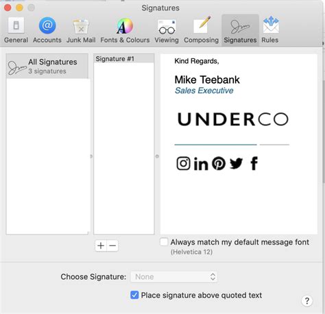 Apple Mail Signature Template