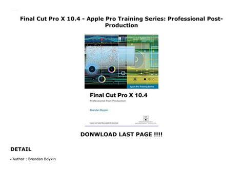 Apple Pro Training Series Final Cut Pro X Kindle Editon