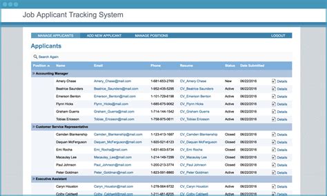 Applicant Tracking System Template