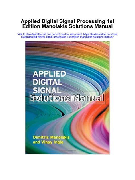 Applied Digital Signal Processing Manolakis Solutions Manual Doc