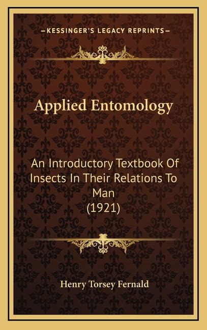 Applied Entomology An Introductory Textbook of Insects in their Relations to Man PDF