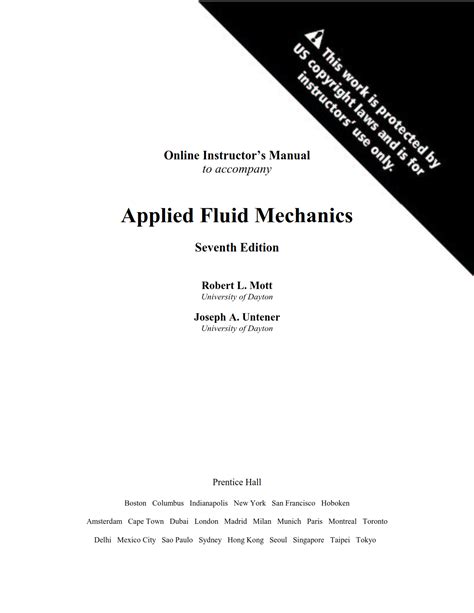 Applied Fluid Mechanics Solution Manual Reader